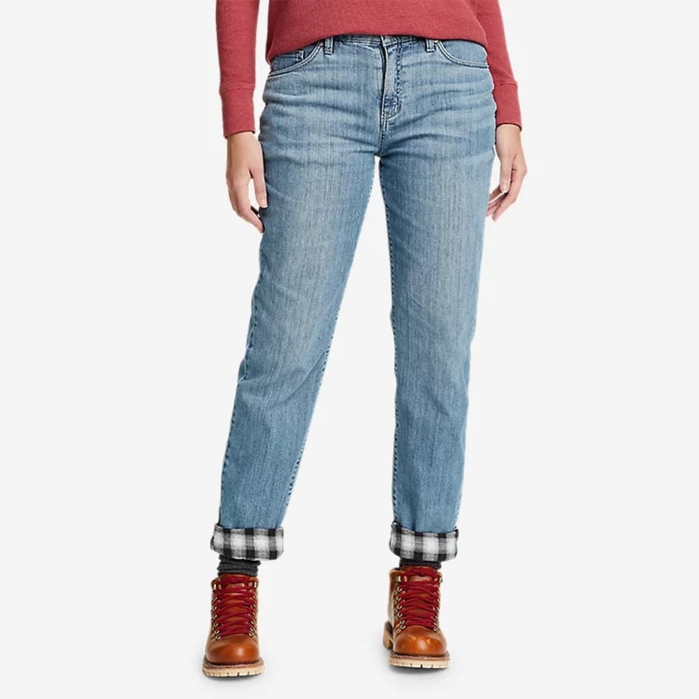 Eddie Bauer Boyfriend Flannel Lined NWT